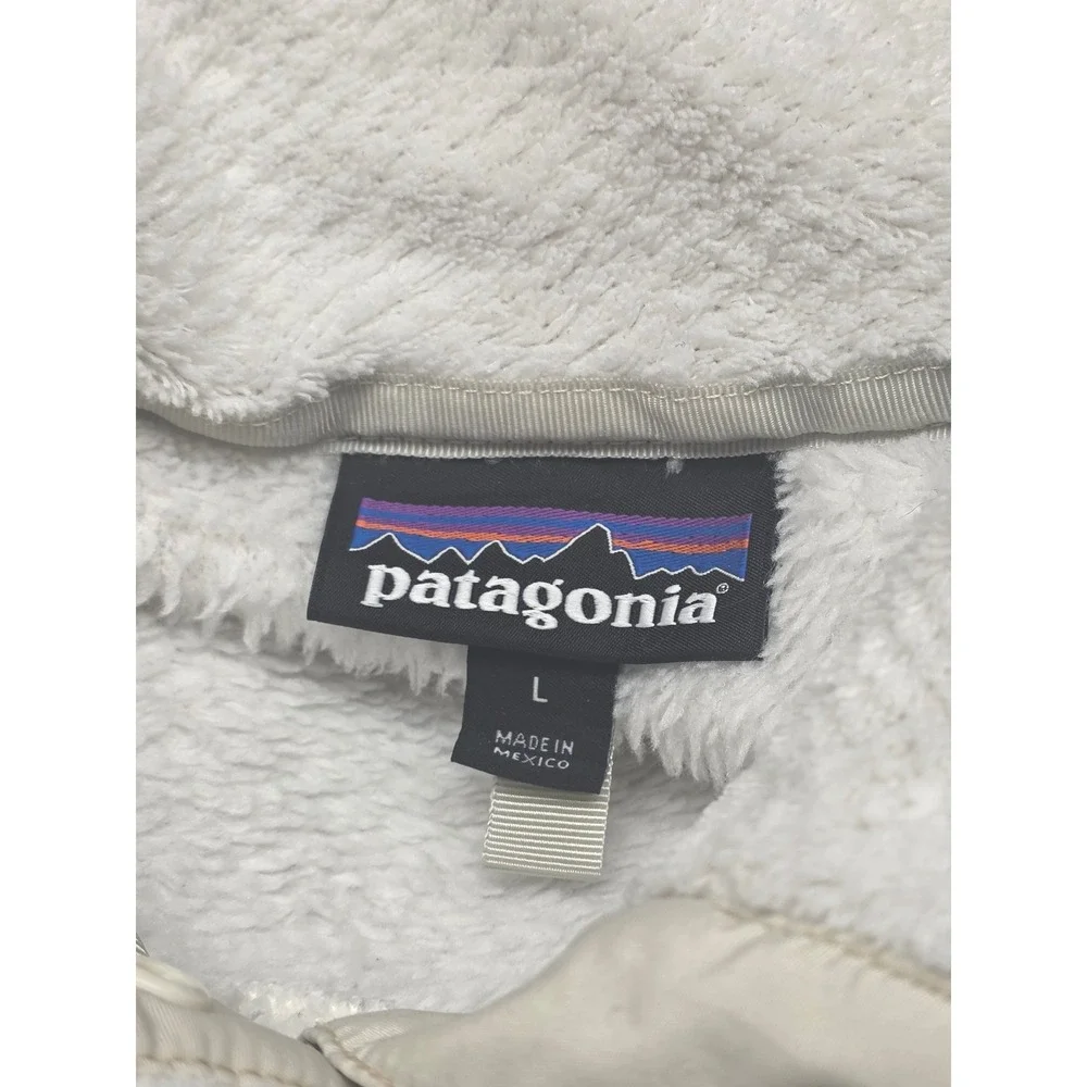 Patagonia‎ Womens Re-Tool Snap-T Pullover White Polartec Fleece Jacket Large